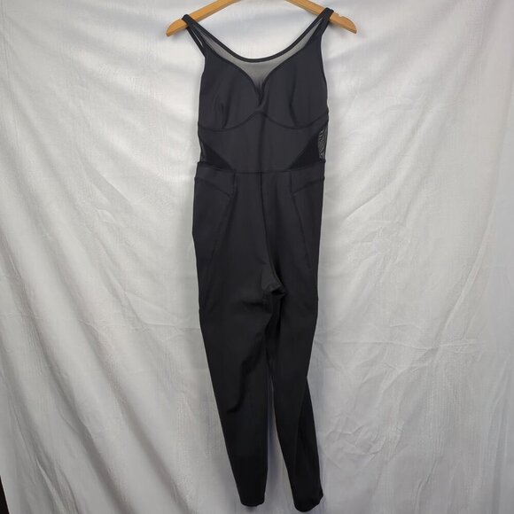 LOVESOFT Black Bodysuit with Mesh Cutouts and Criss-cross Straps - Picture 3 of 10